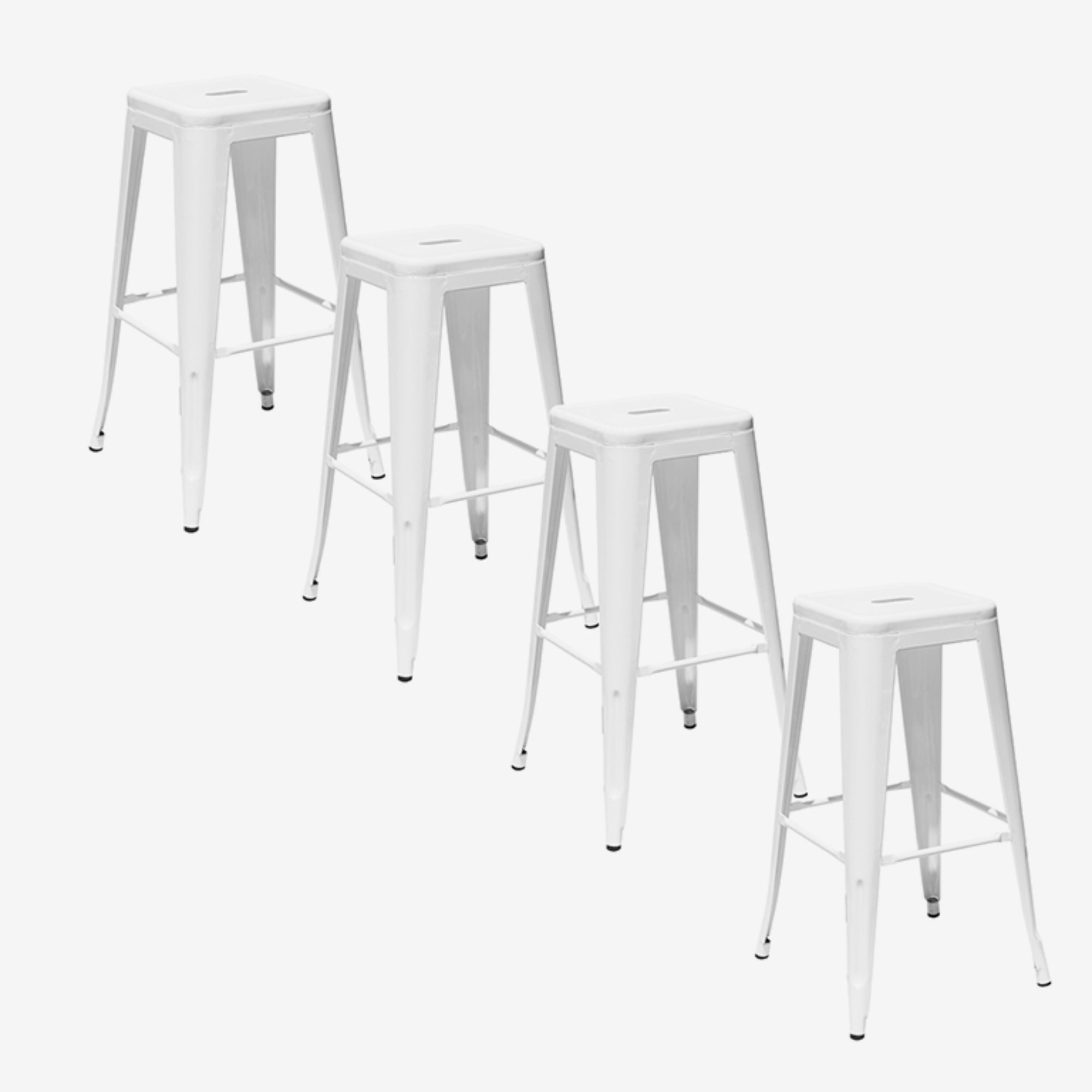 Decoexpress - Pack 4 Pisos Metálicos Tolix Blanco