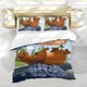 thumbnail image 5 of Grizzy y los Lemmings Conjunto de sábanas temático, trío de piezas, cómodo y amigable con la piel, diseño único, regalo de decoración para el hogar para familiares, amigos y fans,173cm *218cm, 5 of 6