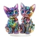 thumbnail image 3 of Letrero Decorativo De Gato Colorido Acrílico 2D Para Sala De Estar Y Oficina, 3 of 5
