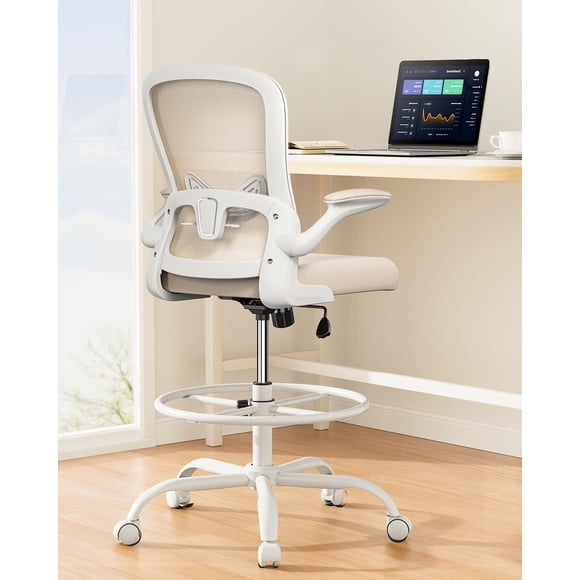 Silla de dibujo ErGear Tall Office, altura ajustable, color caqui