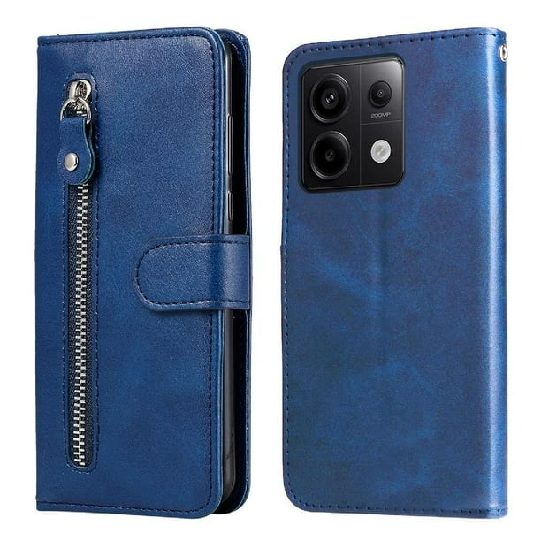 Funda con Cremallera para Xiaomi Redmi Note 13 Pro 5G, Carcasa Cartera de Cuero PU con Soporte y Tarjetero