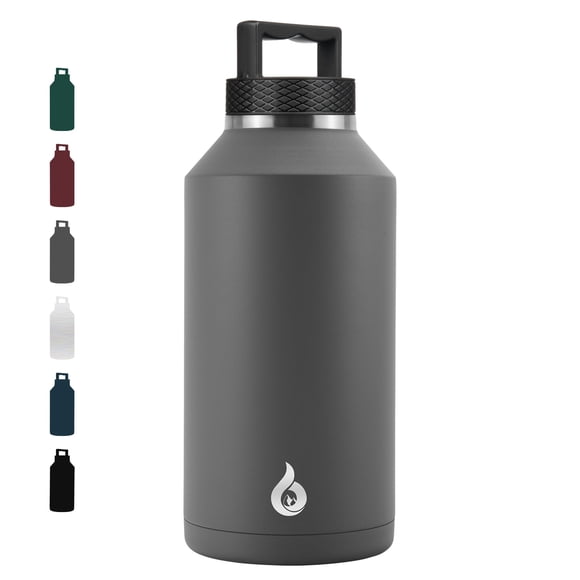 Botella De Agua De 1 9 L De Acero Inoxidable Aislada Gris