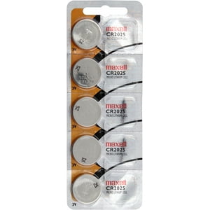 Pack 5 Pilas Cr2025 3V Maxell Tipo Botón Original