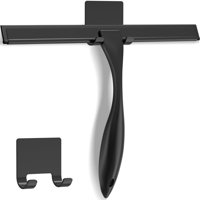 Docrok - Espátula De Ducha Docrock Multiusos De Acero Inoxidable De 25 Cm, Color Negro