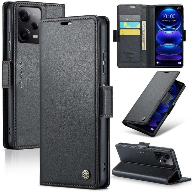 CaseMe tipo cartera Xiaomi Poco X5 Pro 5G con cierre magnético, RFID, tarjetero, soporte, carga inalámbrica