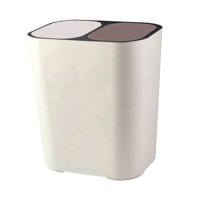 Bothyi - Separación Seca Y Húmeda Cubo De Basura Cubo De Almacenamiento De Basura Para Garaje, Dormitorio Blanco