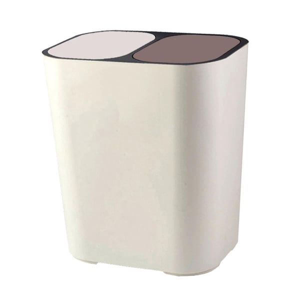 Separación Seca Y Húmeda Cubo De Basura Cubo De Almacenamiento De Basura Para Garaje, Dormitorio Blanco