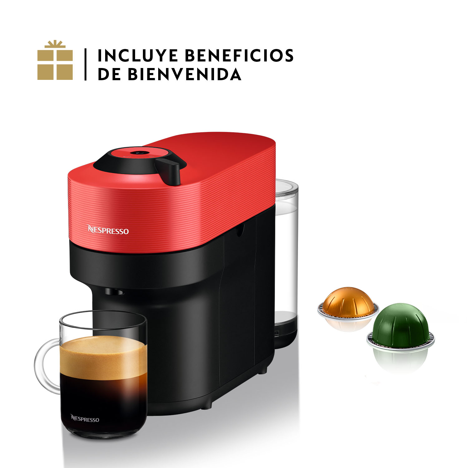 Cafetera Nespresso Vertuo Pop Roja