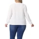 thumbnail image 3 of Agnes Orinda Blusas de Talla Grande para Mujer Cuello Cuadrado Manga Larga Casual Elegante Camisas con Ojal 1X Blanco, 3 of 6