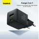 thumbnail image 3 of Cargador Rápido Baseus Palm Cluster USB y Tipo C 30W + Cable USB C a USBC Negro, 3 of 8