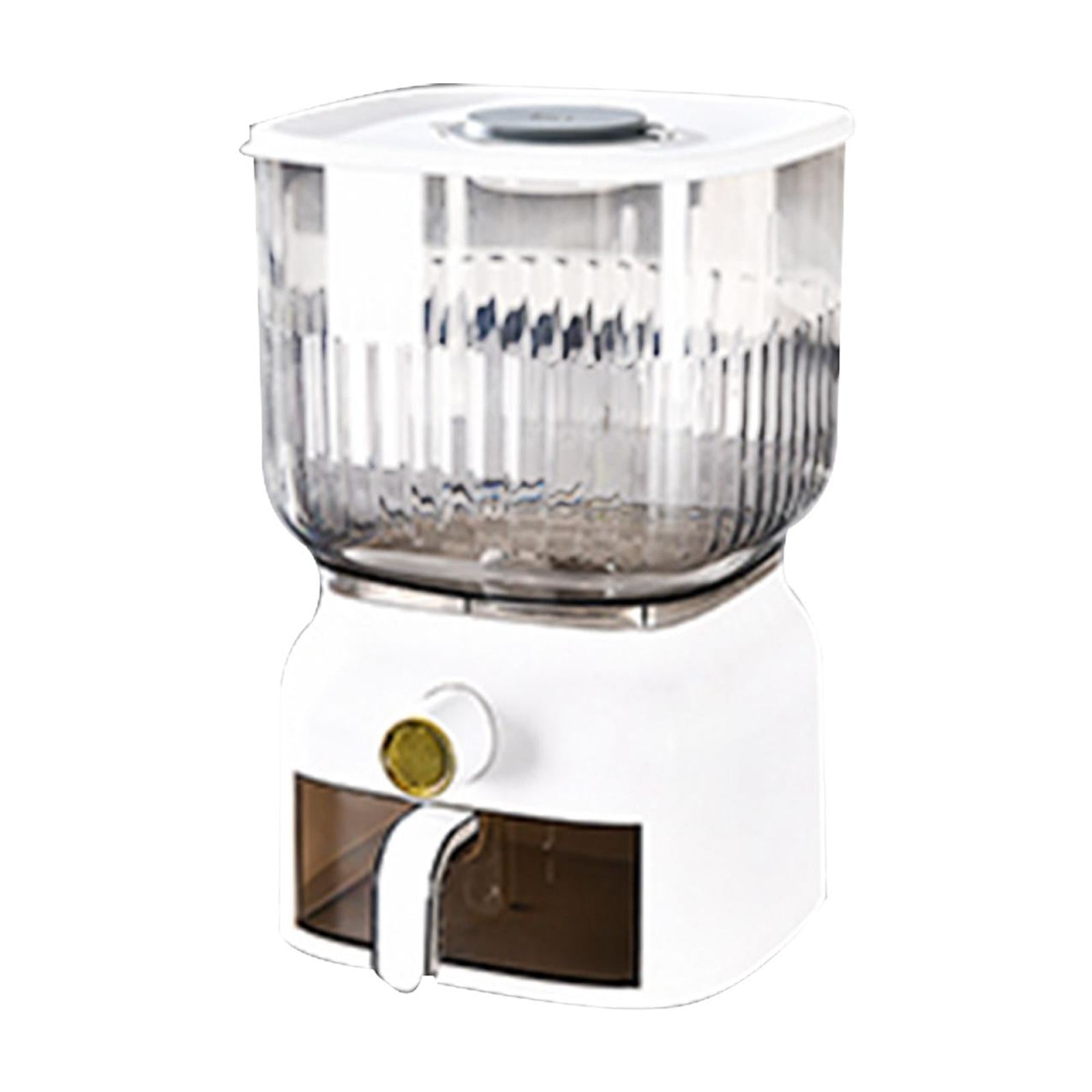 Bothyi - Dispensador De Arroz, Organizador De Almacenamiento De Cocina A Prueba De Polvo, Sellado Para Frijoles, Cereales, Base Cuadrada