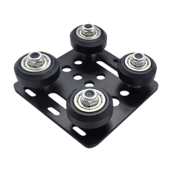 Placa De Pórtico Con Ranuras Para Impresora 3D CNC 2020, Placa De Varilla De Pórtico Con Ruedas Negras