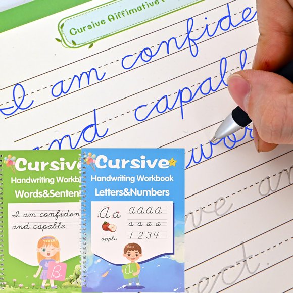 Libro de trabajo PEOCEFOY Cursive Ranured Manuswriting, paquete de 2