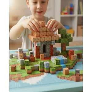 Minecraft - Cubo Bloques Magnético 312 Piezas Diseño Mine-Cratf