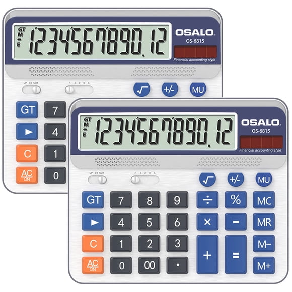 Pantalla LCD extra grande de 12 dígitos con forma de calculadora de escritorio