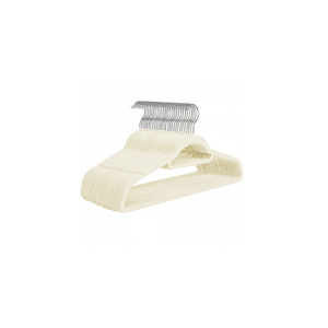 Genérico - Set De 50 Ganchos Colgadores De Ropa Terciopelo Blanco