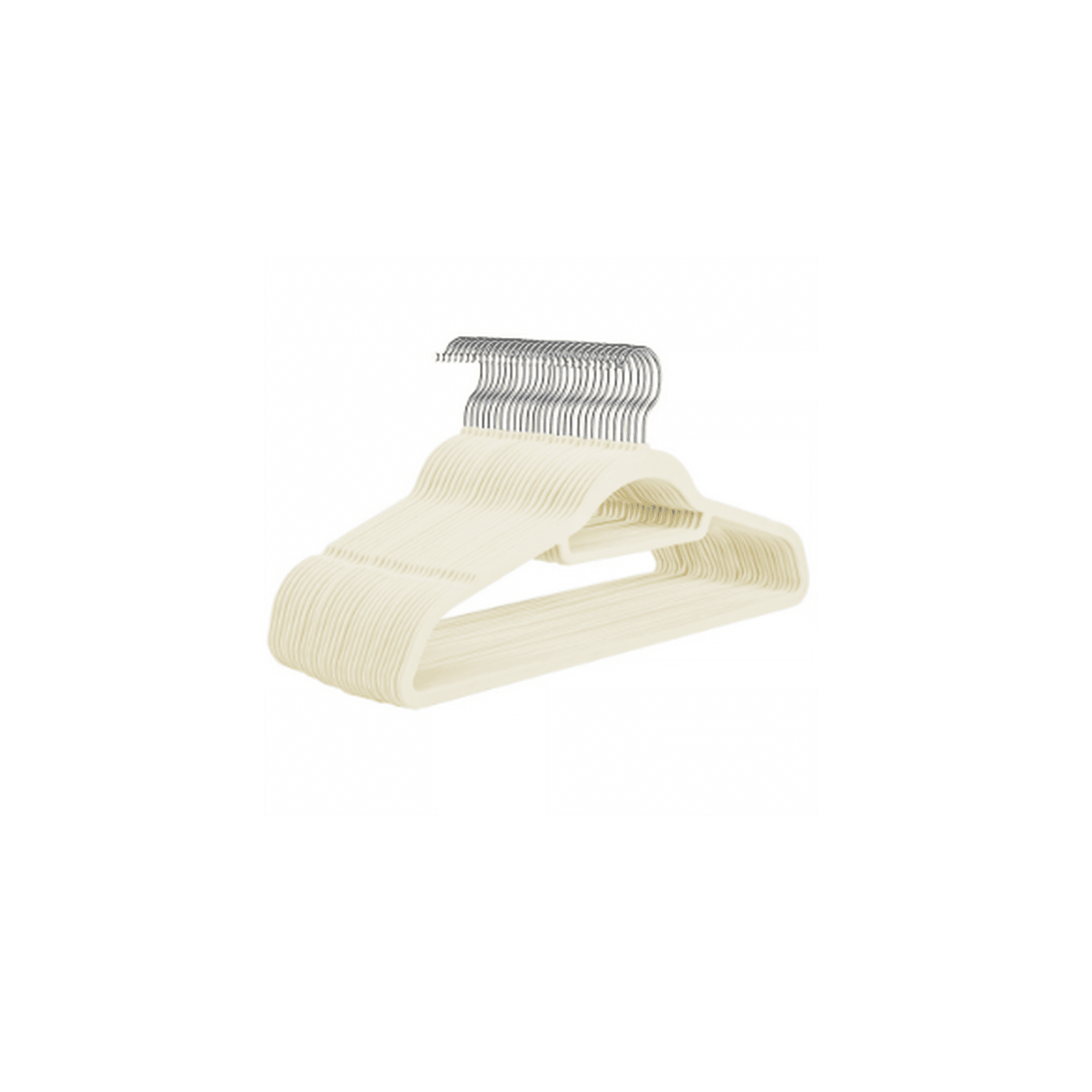 Genérico - Set De 50 Ganchos Colgadores De Ropa Terciopelo Blanco