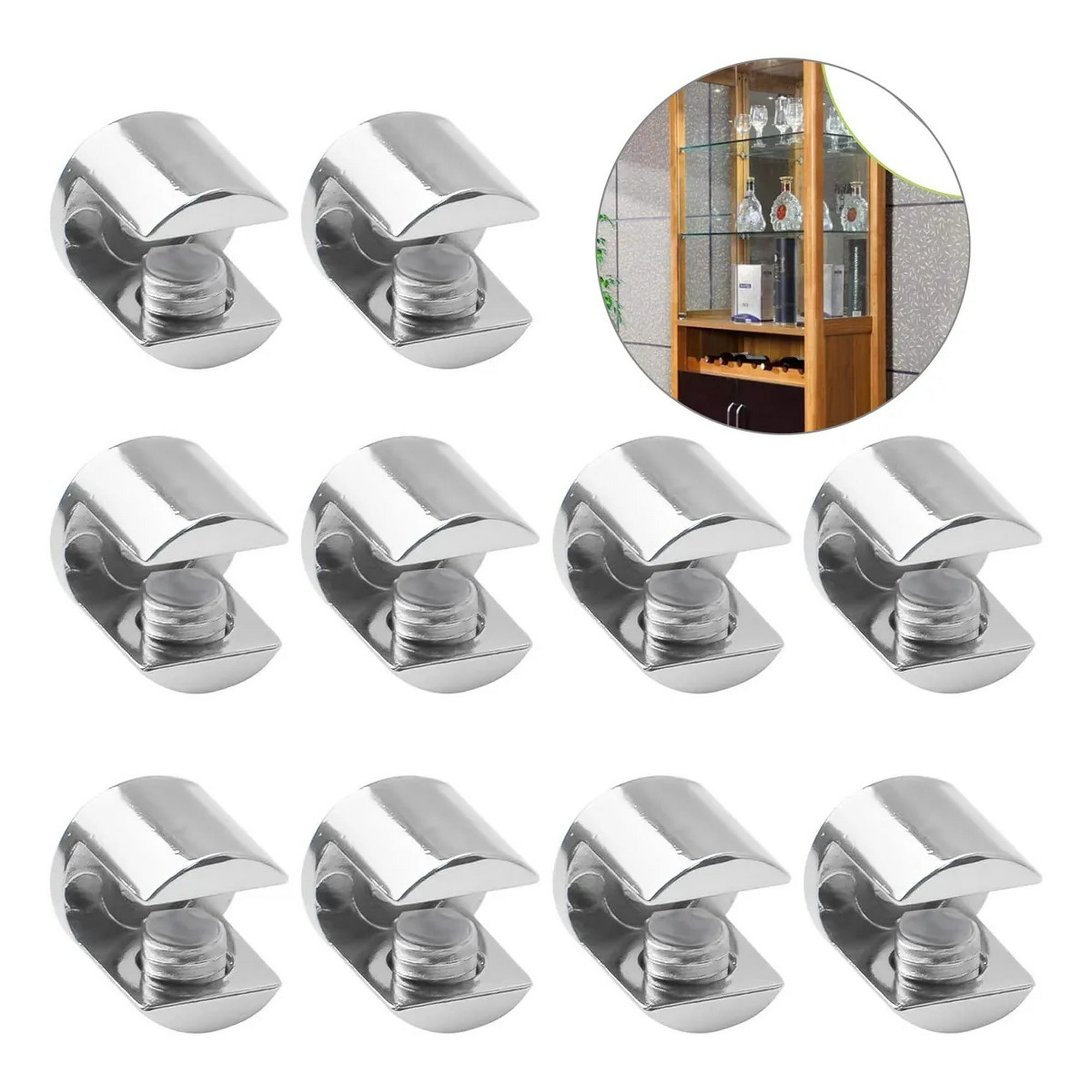 Genérica - 12pcs Soporte Metálico Para Vidrio O Acrílico De 3 A 8 Mm Apto Para Láminas De Vidrio O Acrílico De 3 A 8 Mm De Grosor.