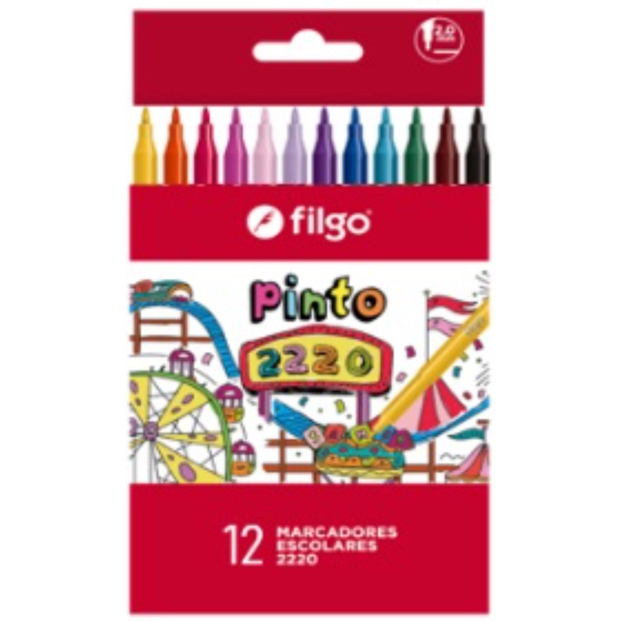 Set De 12 Marcadores Color Pinto 2220, 1 Un Filgo