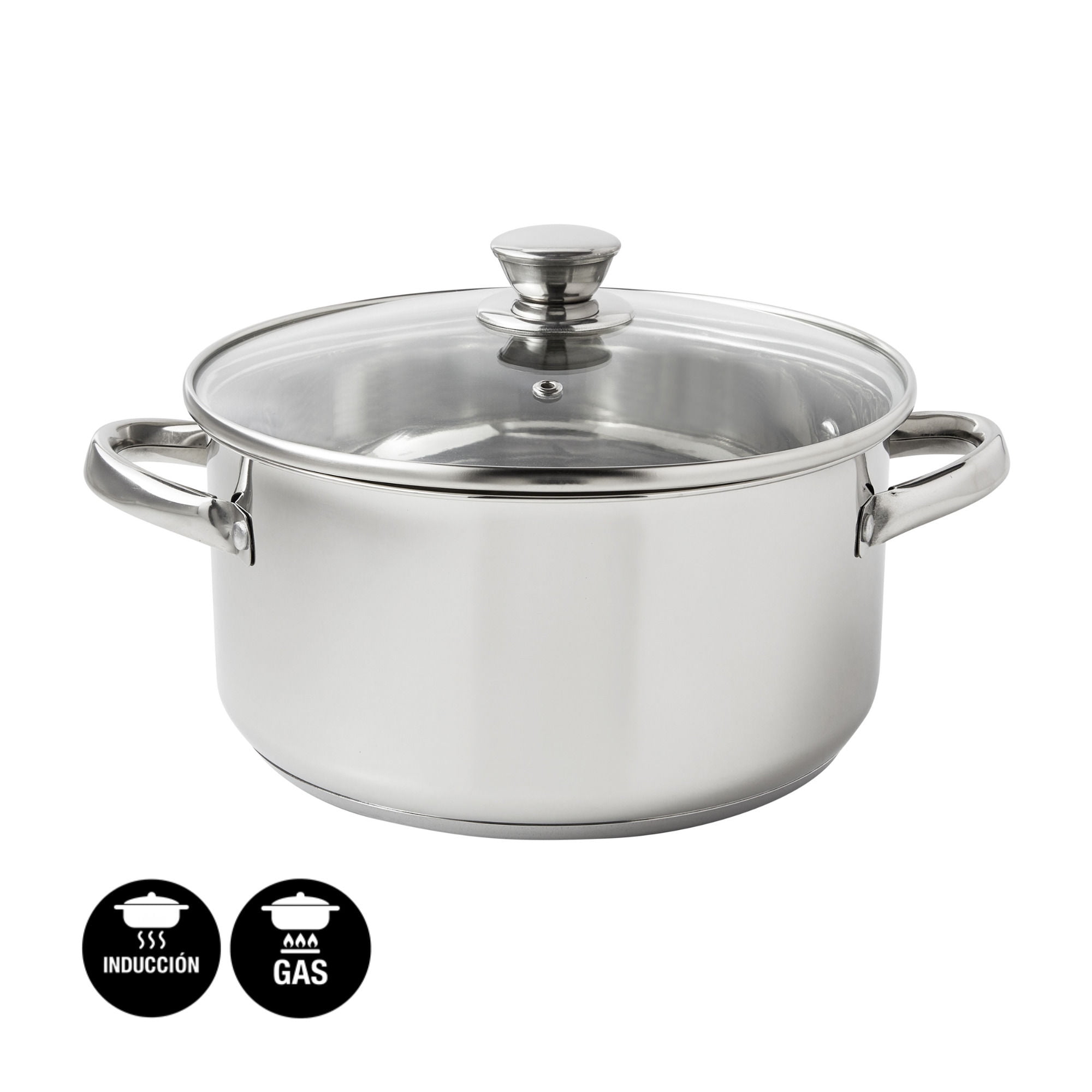 Haus - Olla 20Cm 2.8 Litros Acero - 1 Pieza