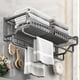 thumbnail image 2 of 1pc Space Aluminum Bathroom Towel Rack, No Drilling Toilet Bathroom Storage Rack, Wall-mounted Bathroom Clothes Storage Rack, Bathroom Accessories, 2 of 4