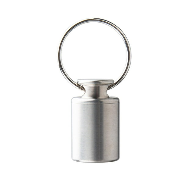 Ligero Mini Pastillero Llavero Pastillero Botella Contenedor Estuche Organizador con junta Aleación de titanio portátil para viajes Viaje de pesca al