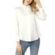 thumbnail image 3 of INSPIRE CHIC Blusa de Satén para Mujer con Manga Larga Abullonada y Cuello Abotonado Camisa Elegante para Oficina Trabajo Casual de Negocios XS Blanca, 3 of 4