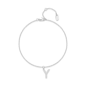 Pulsera Heshpaws S925 Sterling Silver Inicial A-Z Plata