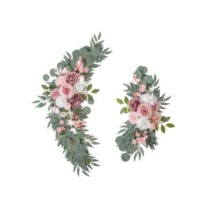 Magideal - 2 Piezas De Flores De Arco De Boda, Decoración De Pasillo De Boda, Guirnalda De Flores Rústicas, Flores Artificiales Para , Fiesta, Recepción