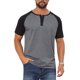 thumbnail image 1 of Camisas Henley de Manga Corta Raglán con Botones y Bloque de Color para Hombre INSPIRE CHIC XL Gris Oscuro, 1 of 5