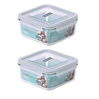 Pack 2 Contenedores Vidrio Hermetico Cuad 1200Ml Glasslock