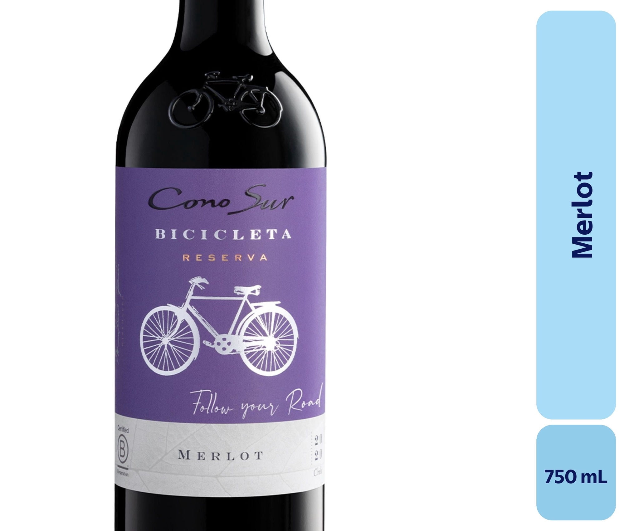 Vino Merlot Botella 750 mL Bicicleta