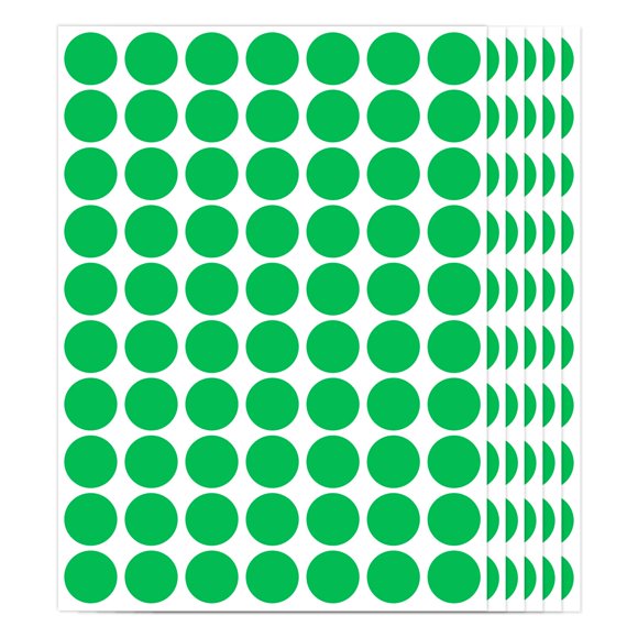 Etiquetas circulares verdes Ouzoustate 1,9 cm – 1400 piezas