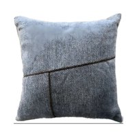 Genérico - Juego De 2 Fundas Chenille Con Lineas Azul