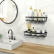 thumbnail image 2 of 2pcs Rectangular Shower Caddy, Stainless Steel Bathroom Shelf, Floating Shelves, Wall Mounted Storage Shelves For Bathroom, Kitchen Condiment Storage Rack, 2 of 4