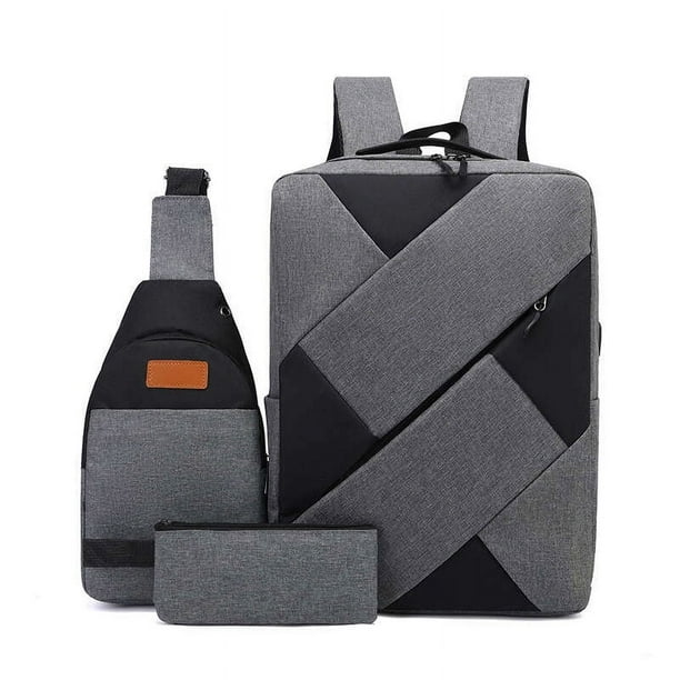 2023 New Backpack, Three-piece Large Capacity Backpack, Charging USB Computer Backpack, Travel Bag, Student School Bag