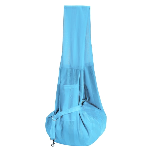 Uxcell Transportador de Perro en Bandolera para Perros y Gatos Pequeños de Hasta 16.5 Libras, Malla Transpirable con Bolsillo, Bolsa de Hombro Cruzada para Mascotas, (Azul Claro, 1 Unidad)