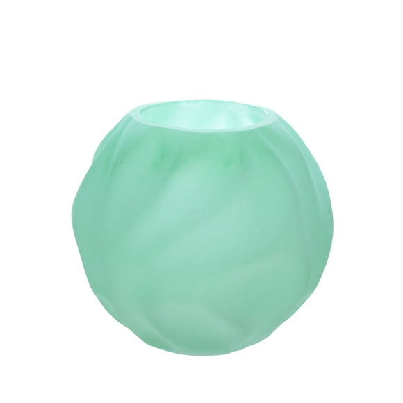 Florero pecera de vidrio verde menta 15 Cm
