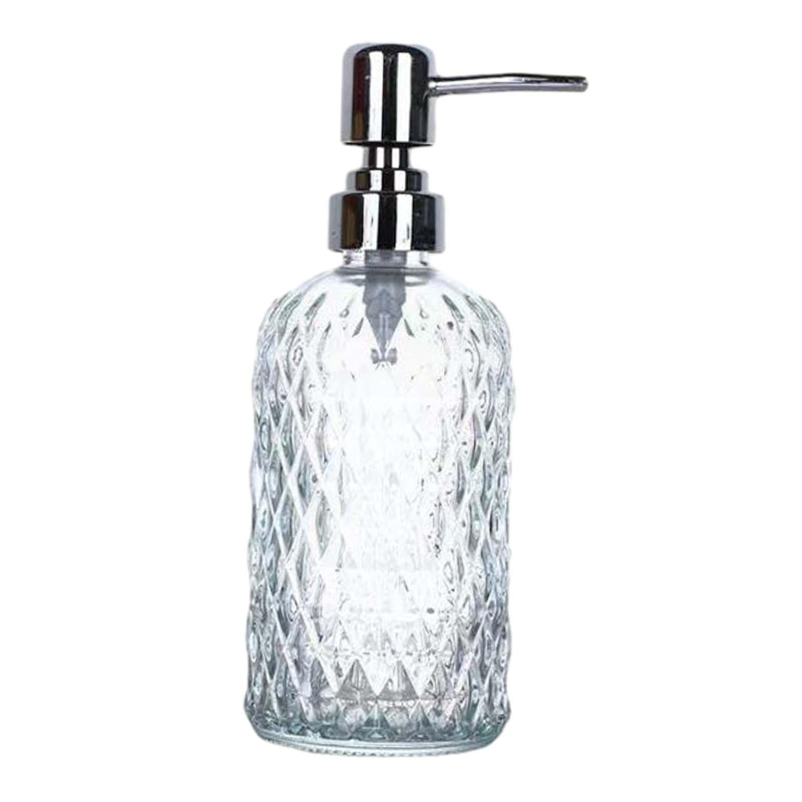 Magideal - Botella Dispensadora De Jabón Con Bomba De Vidrio Con Bomba De Acero Inoxidable, Elegante Recipiente Para Líquidos De Baño Para Lavandería En El Baño