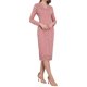 thumbnail image 2 of INSPIRE CHIC Vestido de Mujer Inspirado Escote en V Encaje Floral Transparente Manga Larga Midi Vestido de Cóctel XL Rosa, 2 of 5