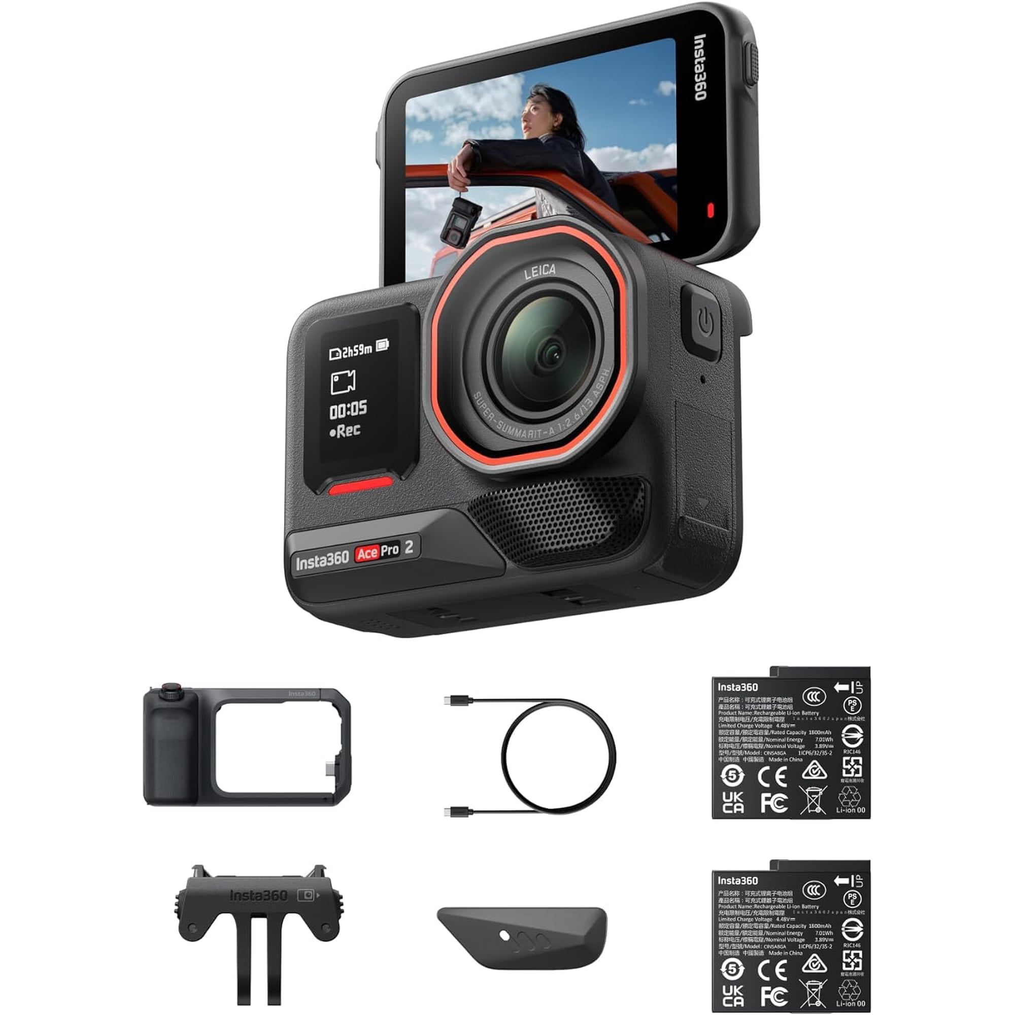 Cámara De Acción Insta360 Ace Pro 2 8k Resistente Al Agua Con Leica