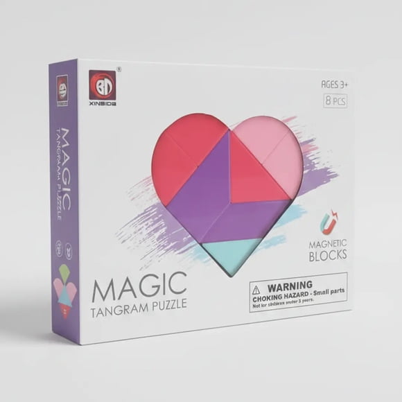Juguetes Magneticos 3D Tangram rompecabezas Corazón