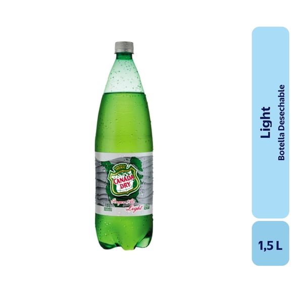 Bebida Ginger Ale Light Botella, 1,5 L