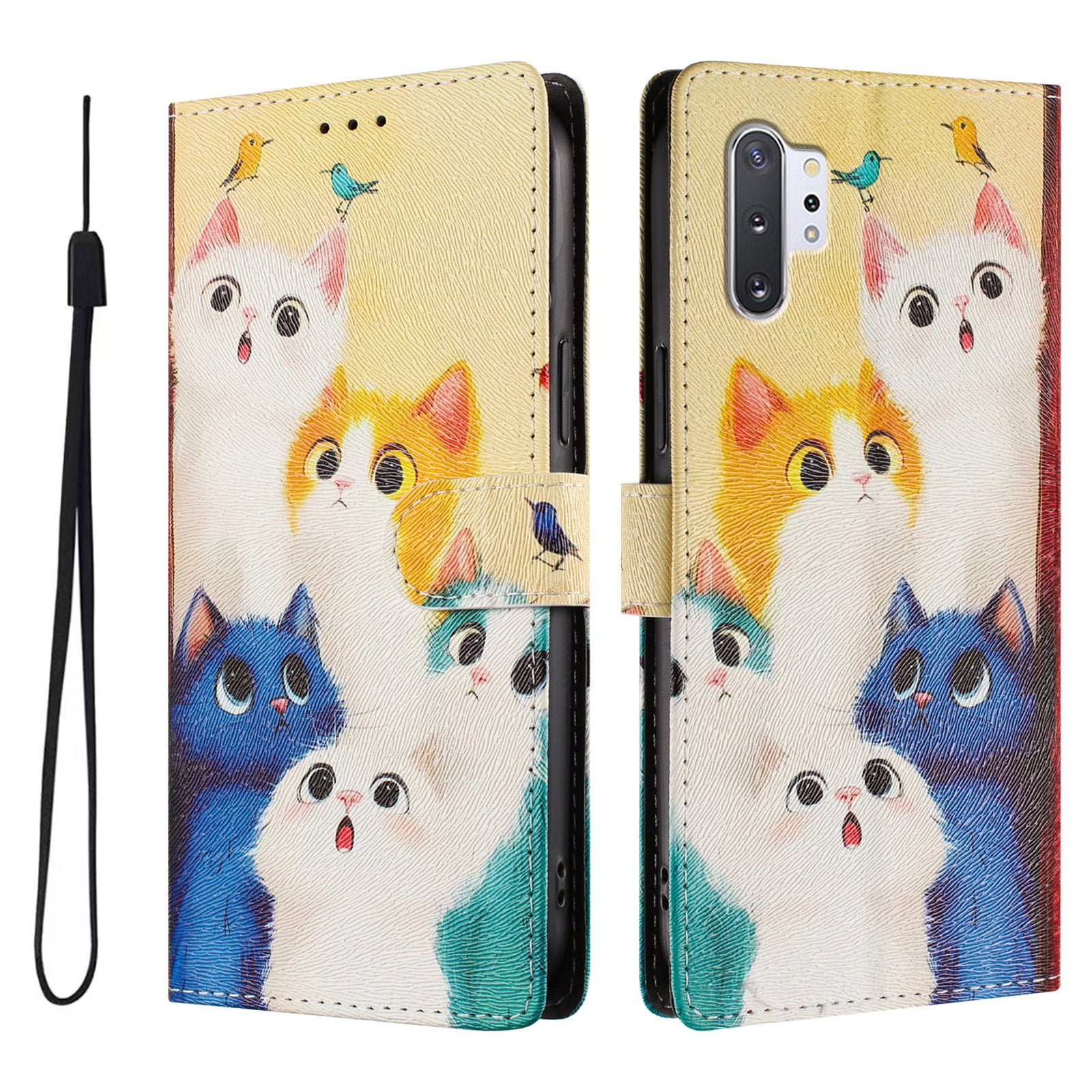 Foxdock Funda Tipo Cartera Para Samsung Galaxy Note 10 Plus Con Soporte Y Correa – Diseño De Patrones Lindos