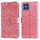 thumbnail image 1 of Funda tipo cartera FOXDOCK para Samsung Galaxy M33 5G , diseño girasol en relieve, cuero PU, cierre magnético, soporte y tarjetero, 1 of 5