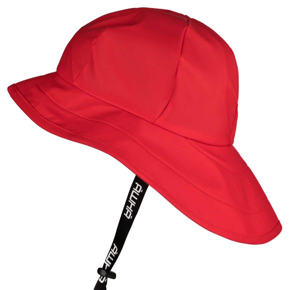Sombrero de lluvia AWHA Souwester rojo unisex impermeable