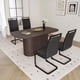 thumbnail image 2 of 63 "medieval modern brown style MDF dining table and PU armless dining chair set 4. Assemble Desktop and Black metal leg dining chair set, suitable for home&kitchen, 2 of 3