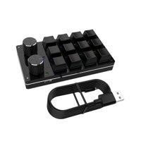 Magideal - Mecánico Para Juegos De 12 Teclas, Programable Modulación De Volumen Accesos Directos 2 Perillas Copiar Pegar Para , Negro