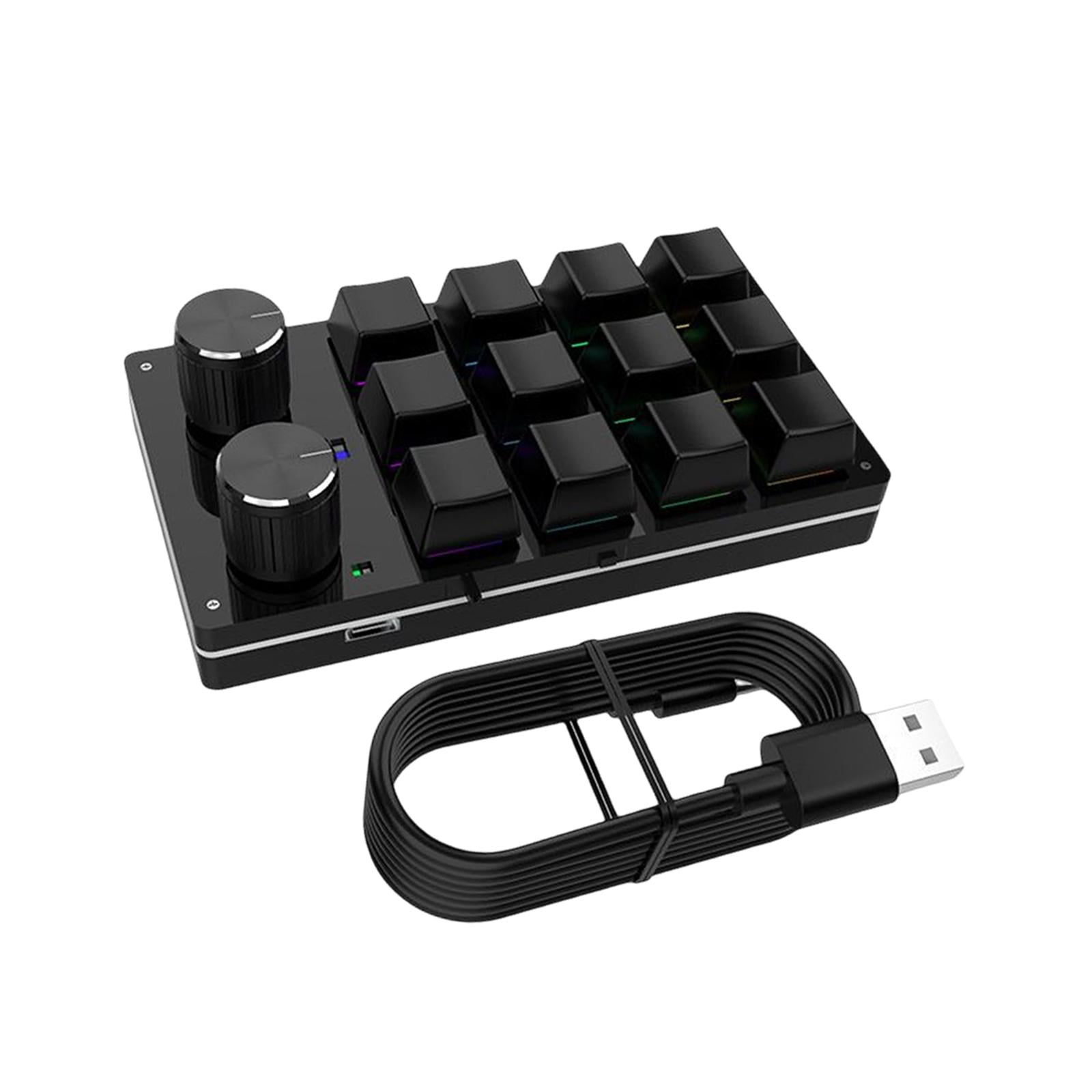 Magideal - Mecánico Para Juegos De 12 Teclas, Programable Modulación De Volumen Accesos Directos 2 Perillas Copiar Pegar Para , Negro