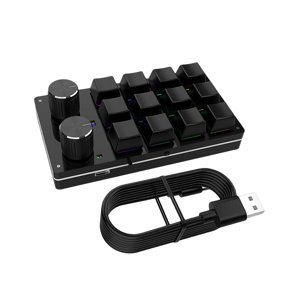 Magideal - Mecánico Para Juegos De 12 Teclas, Programable Modulación De Volumen Accesos Directos 2 Perillas Copiar Pegar Para , Negro